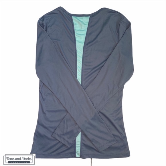 Asics Long Sleeve Running Shirt in Grey & Blue - Picture 3 of 5
